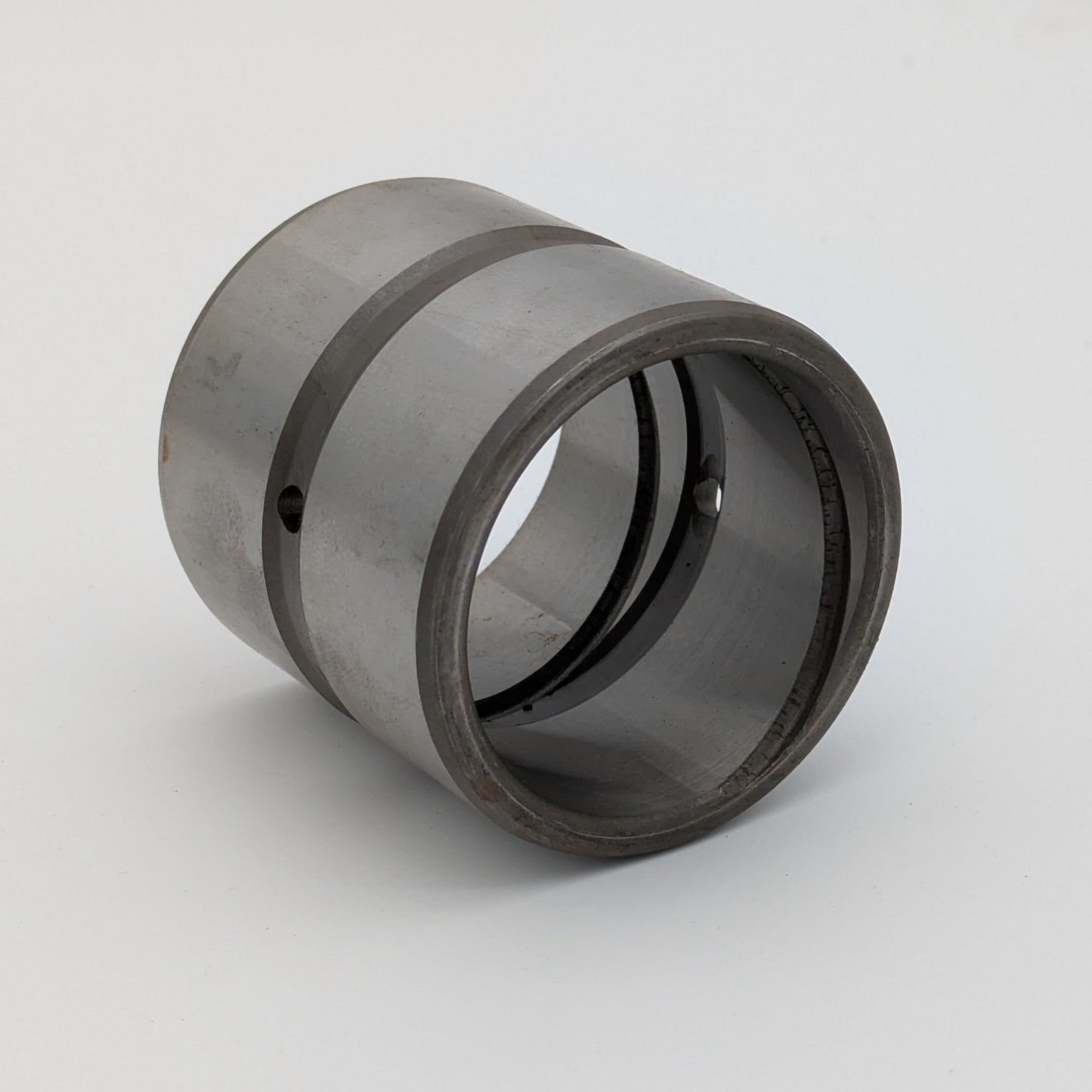 Stahlbuchse 60x75x50 mit Außenringnut und Innenringnut, Innenschmierdrall, beidseitig auslaufend