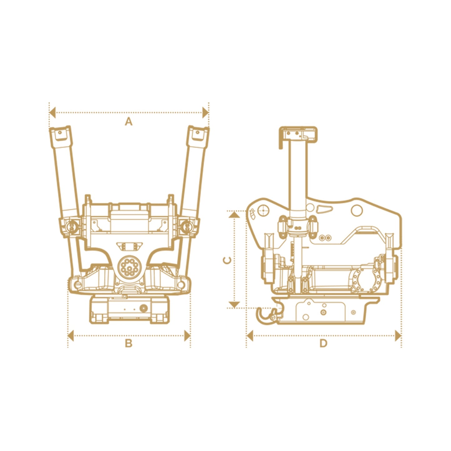 OilQuick Tiltrotator Maße