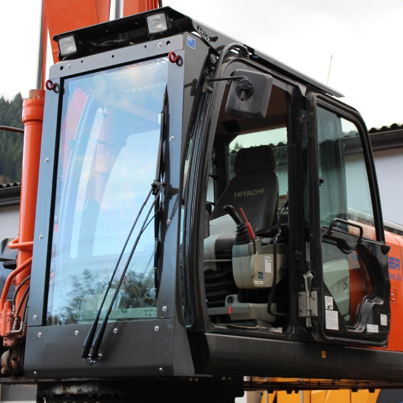 Baggerkabine Vorsatzrahmen mit Schutzverglasung / Sicherheitsglasscheibe Hitachi