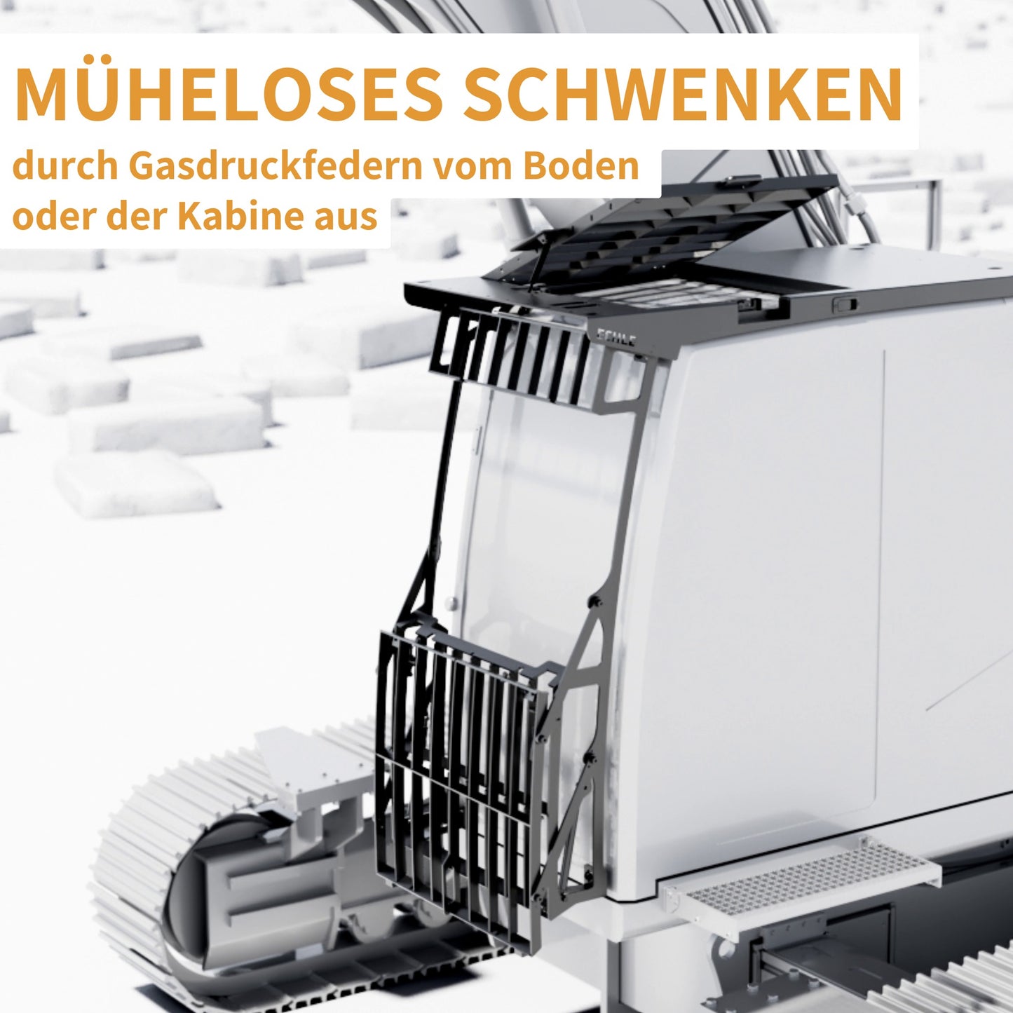 echle fops e4 mit heruntergeschwenktem frontgitter und offener dachklappe