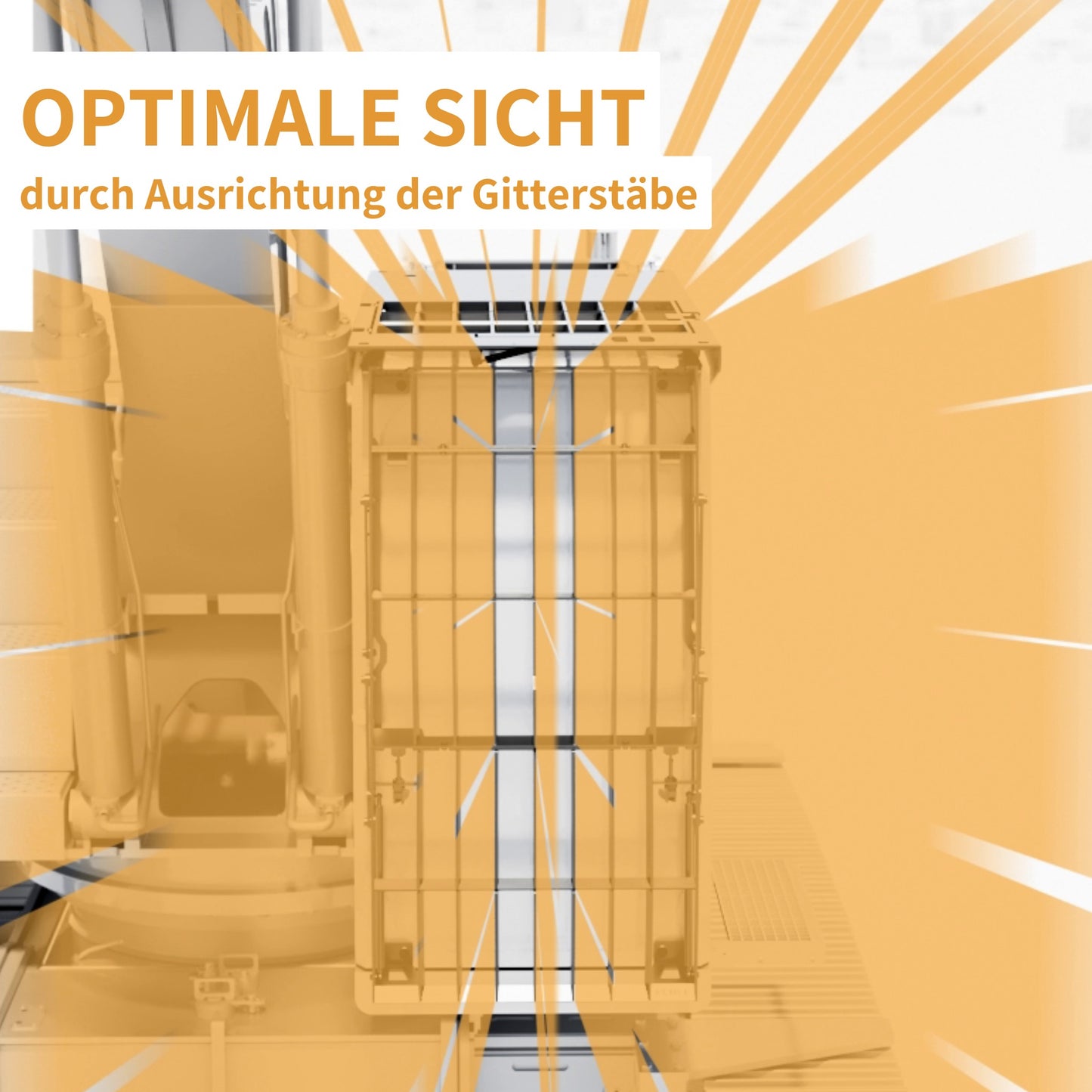 fops echle e4 mit gitterstäben in fächerform angeordnet für optimale sicht