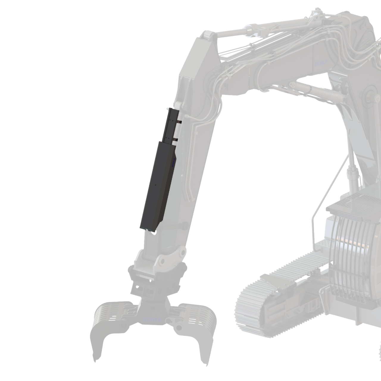 Zylinderschutz für den Löffelzylinder am Bagger von ECHLE Hartstahl