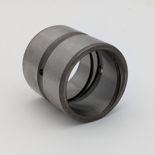 Stahlbuchse 60x75x50 mit Außenringnut und Innenringnut, Innenschmierdrall, beidseitig auslaufend