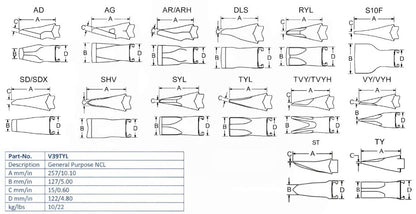 Zahn Esco V39TYL maße