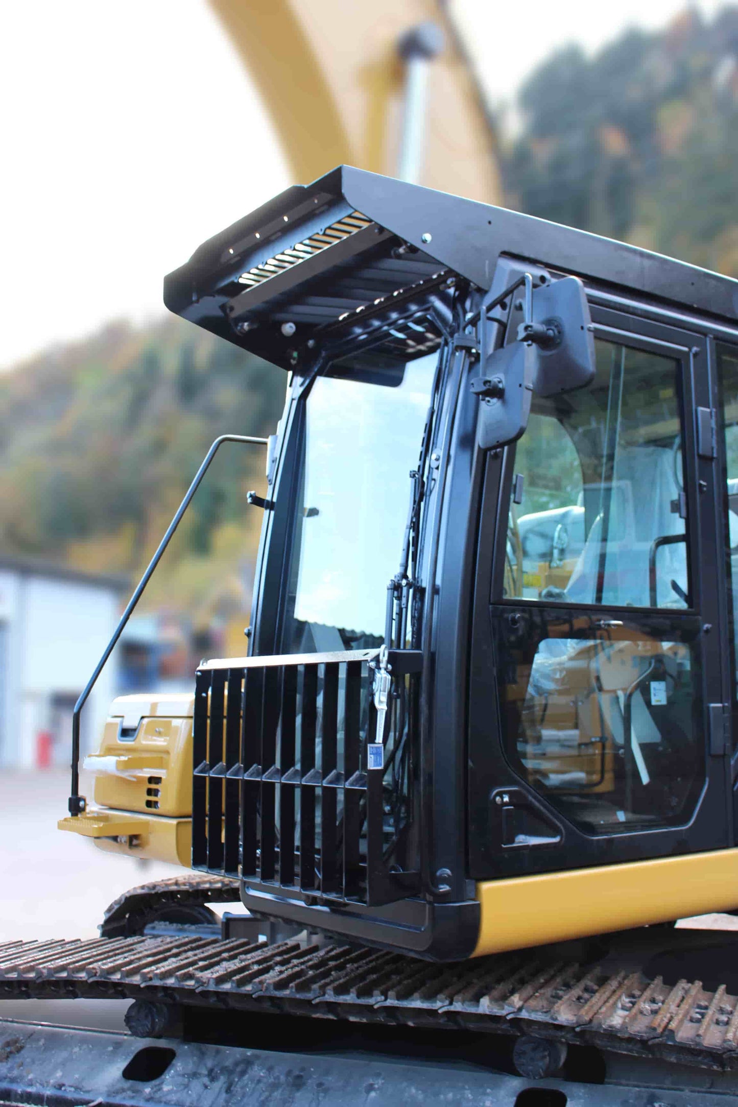 ECHLE FOPS Kabinenschutz Abbruchgitter Schutzgitter  einschiebbar cabin protection, demolition guard excavator retractable