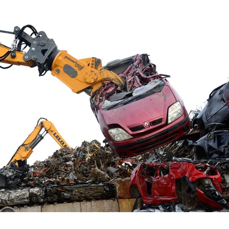 Powerhand DEX VRS200 Greifer mit Rotator greift und hebt Auto hoch – für 18-25t Bagger