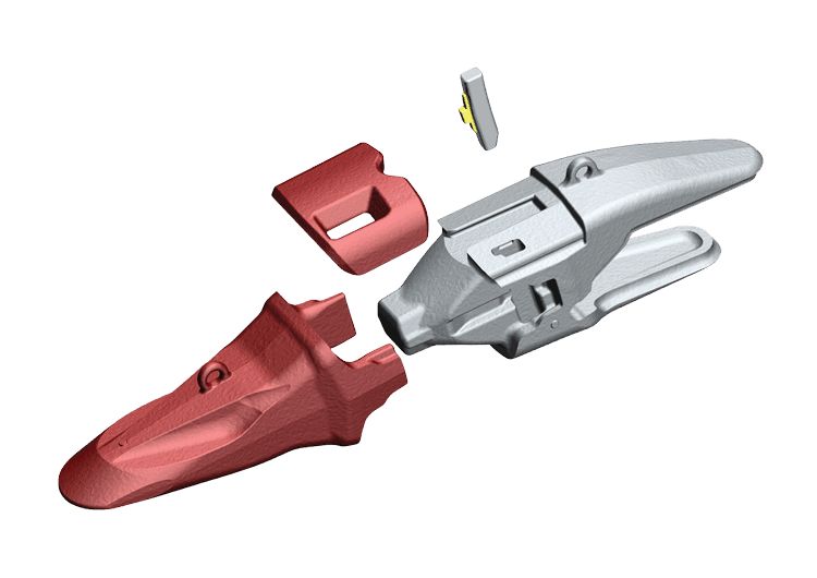 MTG Kingmet Baggerzahn mit Sicherung und Verschleißschutz