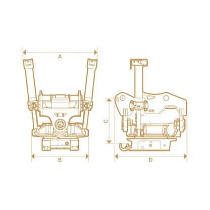 OilQuick Tiltrotator Maße
