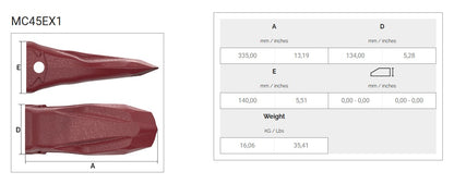Zahn MTG MC45EX1 maße