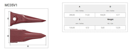 Zahn MTG MC35V1 maße
