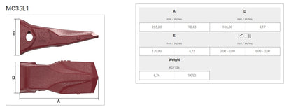 Zahn MTG MC35L1 maße