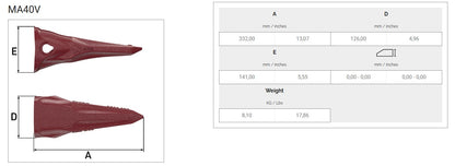 Zahn MTG MA40V maße
