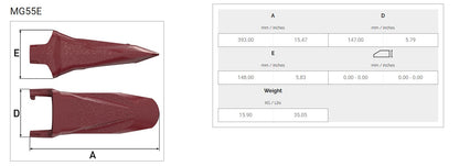 Zahn MTG MG55E maße