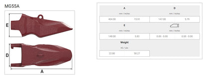 Zahn MTG MG55A maße