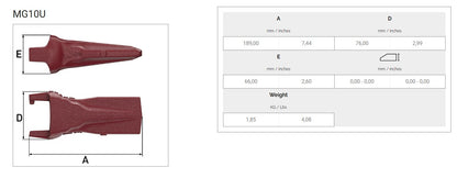 Zahn MTG MG10U maße