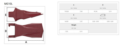 Zahn MTG MG10L maße
