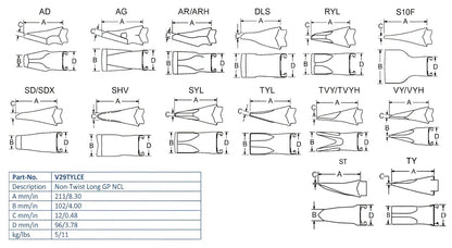 Zahn Esco V29TYLCE maße
