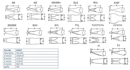 Zahn Esco V29VY maße