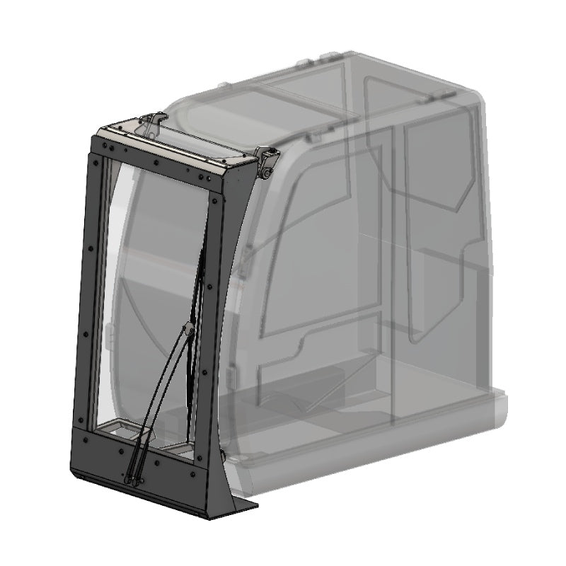 Baggerkabine Vorsatzrahmen mit Schutzverglasung / Sicherheitsglasscheibe