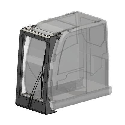 Baggerkabine Vorsatzrahmen mit Schutzverglasung / Sicherheitsglasscheibe