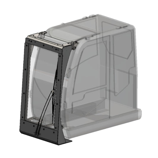 Baggerkabine Vorsatzrahmen mit Schutzverglasung / Sicherheitsglasscheibe