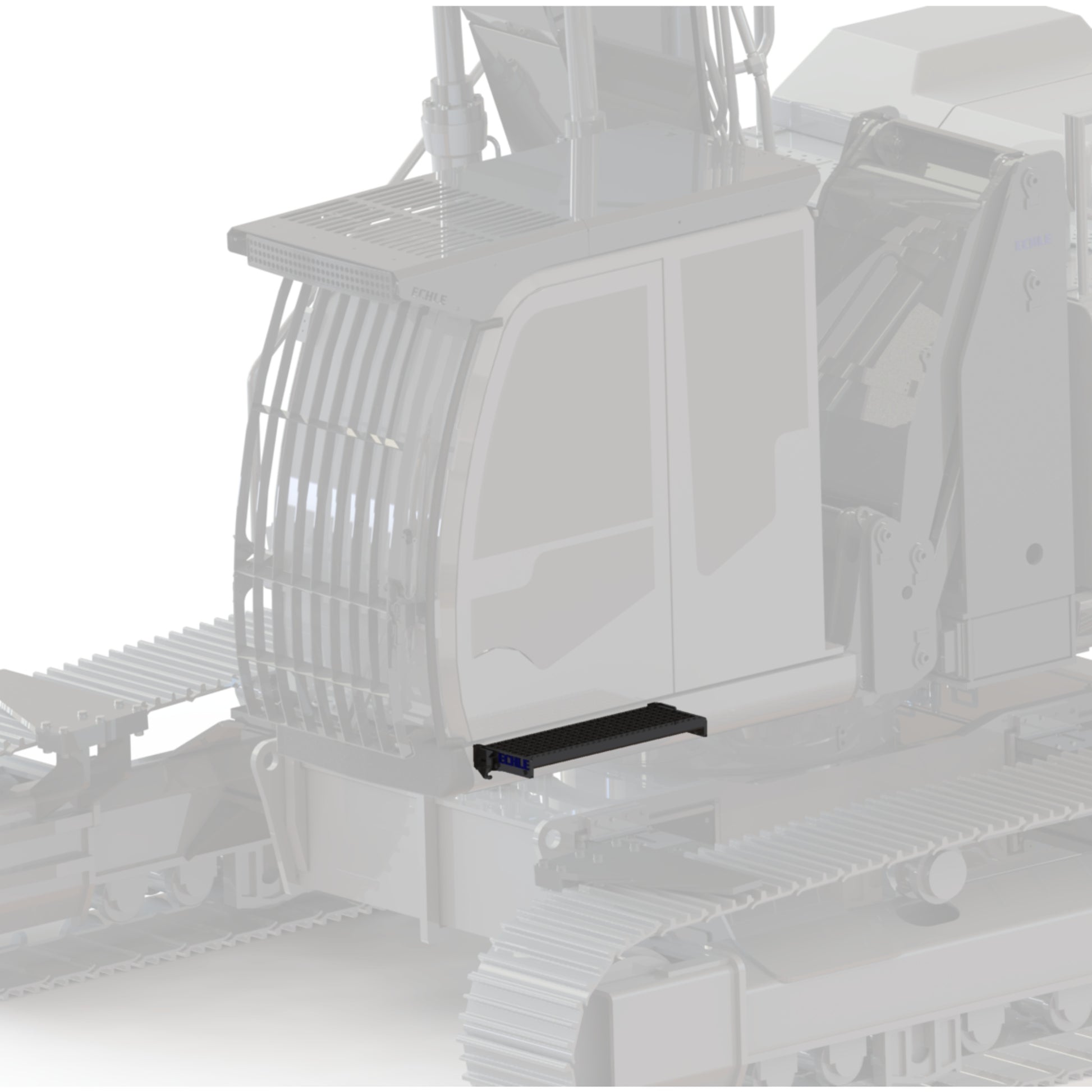 Trittstufe Bagger von Echle Hartstahl hochgeklappt